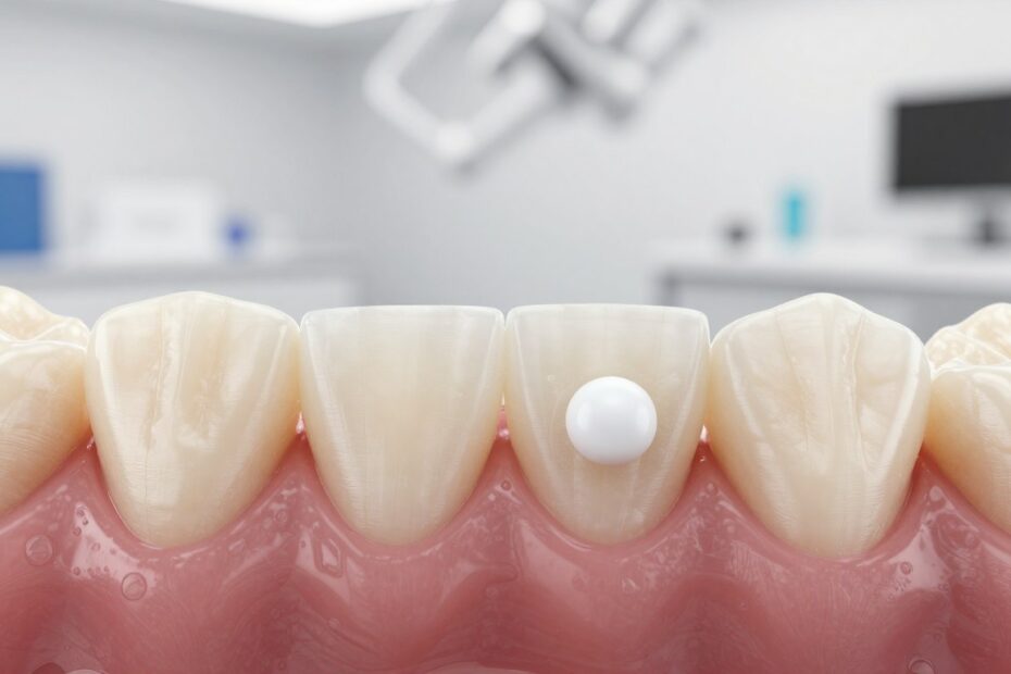 Biała krosta na dziąśle