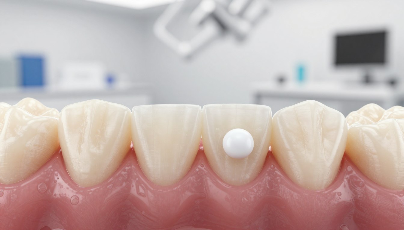 Biała krosta na dziąśle