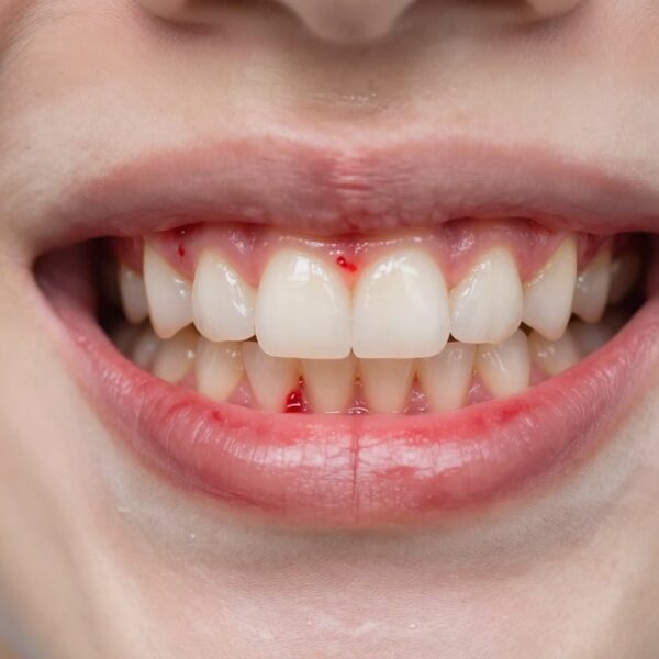 Krwawiące dziąsła między zębami