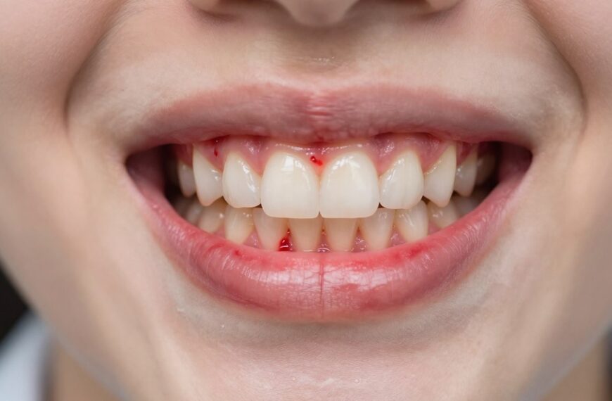 Krwawiące dziąsła między zębami