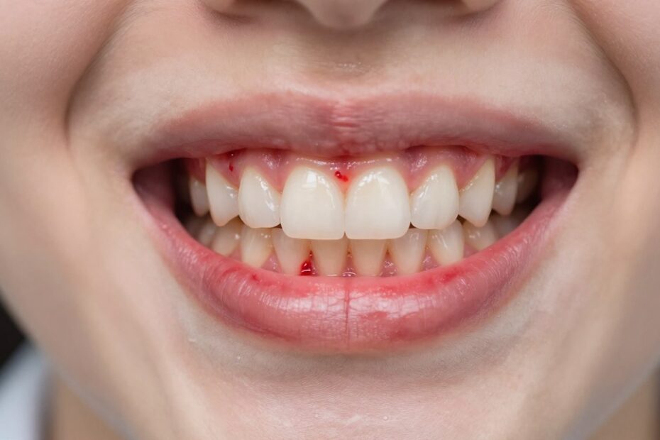 Krwawiące dziąsła między zębami