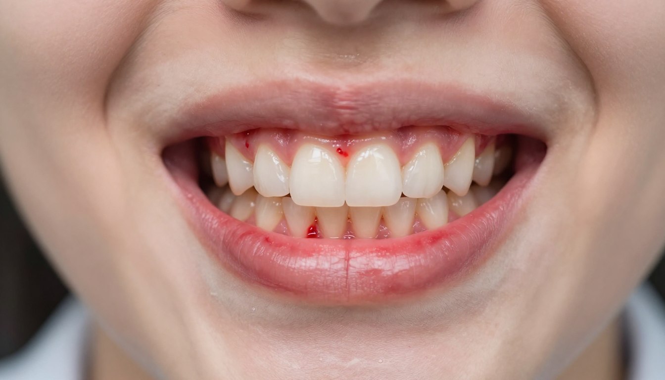 Krwawiące dziąsła między zębami