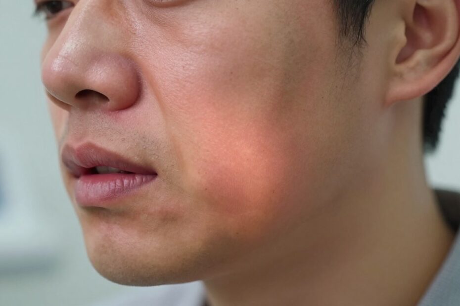 Spuchnięte dziąsło i policzek