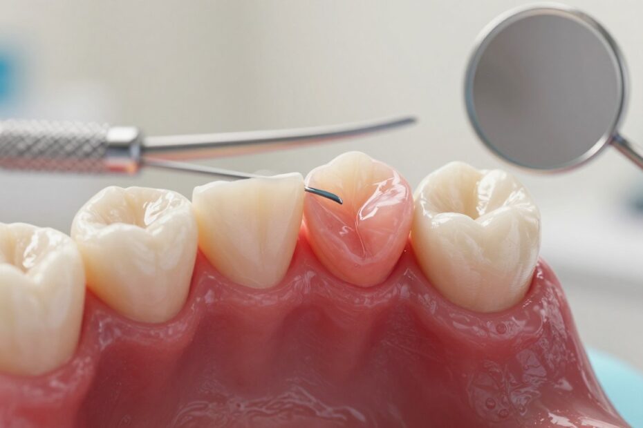 Spuchnięte dziąsło przy zębie