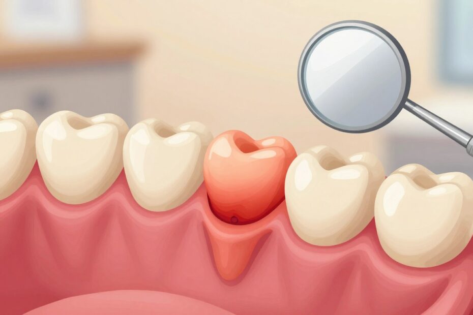 Spuchnięte dziąsło za ósemką