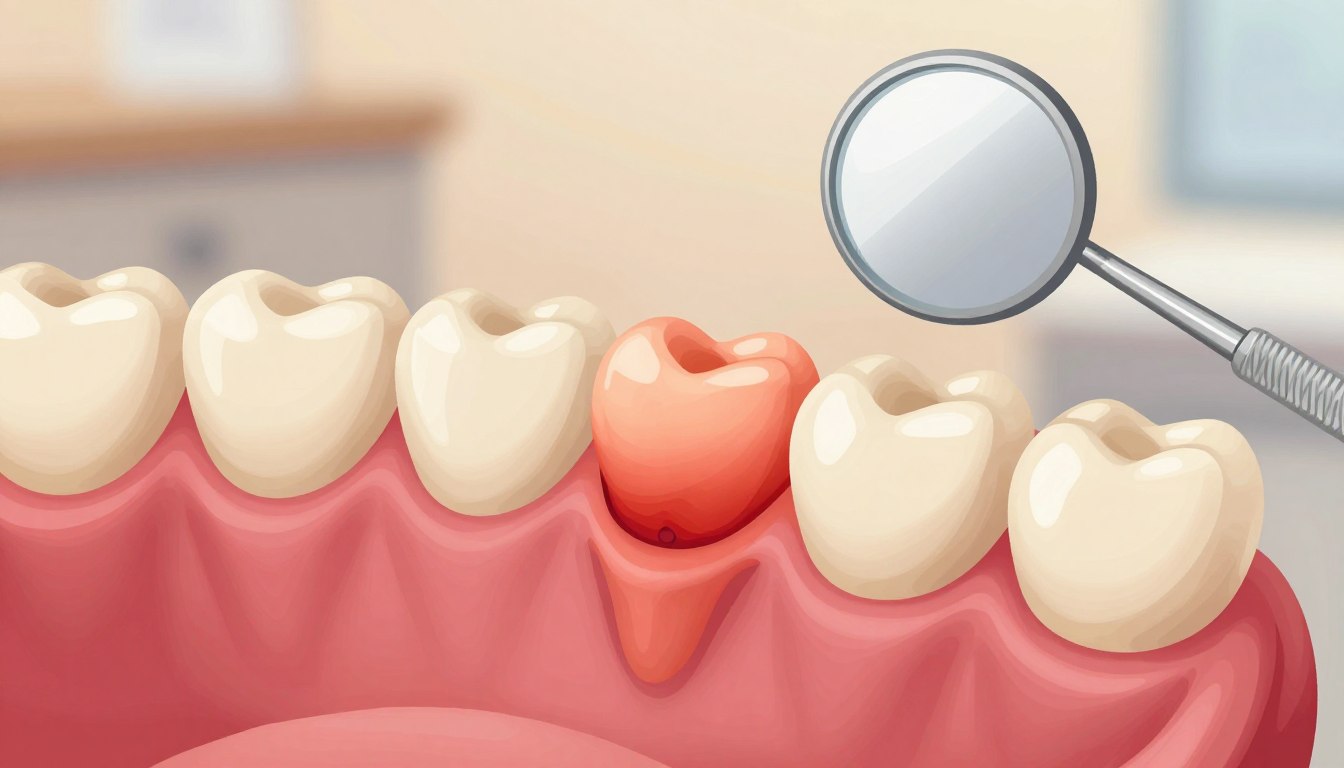 Spuchnięte dziąsło za ósemką