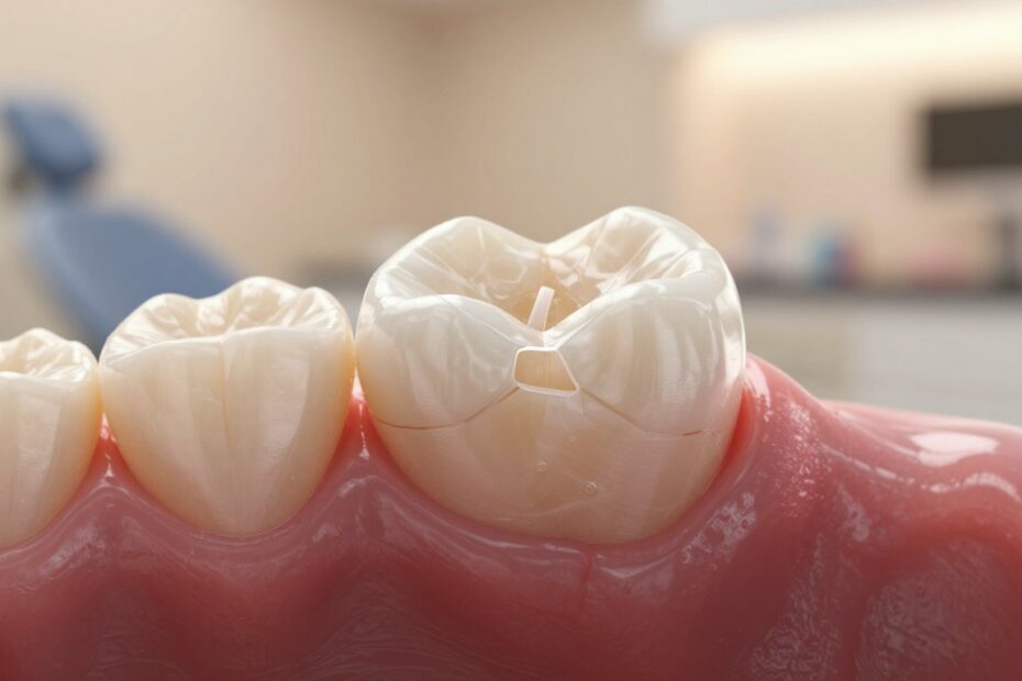 Ukruszony ząb przy dziąśle